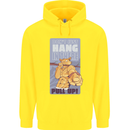 Pull Up Funny Cat Gym Training Childrens Kids Hoodie Yellow