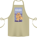 Pull Up Funny Cat Gym Training Cotton Apron 100% Organic Khaki