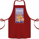 Pull Up Funny Cat Gym Training Cotton Apron 100% Organic Maroon