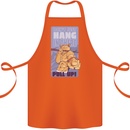 Pull Up Funny Cat Gym Training Cotton Apron 100% Organic Orange