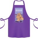 Pull Up Funny Cat Gym Training Cotton Apron 100% Organic Purple