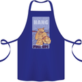 Pull Up Funny Cat Gym Training Cotton Apron 100% Organic Royal Blue