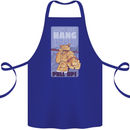Pull Up Funny Cat Gym Training Cotton Apron 100% Organic Royal Blue