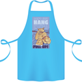 Pull Up Funny Cat Gym Training Cotton Apron 100% Organic Turquoise