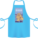 Pull Up Funny Cat Gym Training Cotton Apron 100% Organic Turquoise