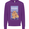 Pull Up Funny Cat Gym Training Kids Sweatshirt Jumper Purple