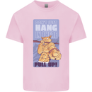 Pull Up Funny Cat Gym Training Kids T-Shirt Childrens Light Pink