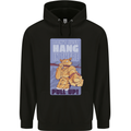 Pull Up Funny Cat Gym Training Mens 80% Cotton Hoodie Black