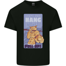Pull Up Funny Cat Gym Training Mens Cotton T-Shirt Tee Top Black