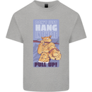 Pull Up Funny Cat Gym Training Mens Cotton T-Shirt Tee Top Sports Grey