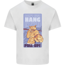 Pull Up Funny Cat Gym Training Mens Cotton T-Shirt Tee Top White