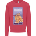 Pull Up Funny Cat Gym Training Mens Sweatshirt Jumper Heliconia
