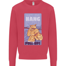 Pull Up Funny Cat Gym Training Mens Sweatshirt Jumper Heliconia