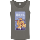 Pull Up Funny Cat Gym Training Mens Vest Tank Top Charcoal