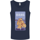 Pull Up Funny Cat Gym Training Mens Vest Tank Top Navy Blue