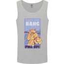 Pull Up Funny Cat Gym Training Mens Vest Tank Top Sports Grey