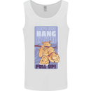 Pull Up Funny Cat Gym Training Mens Vest Tank Top White