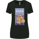 Pull Up Funny Cat Gym Training Womens Wider Cut T-Shirt Black