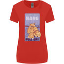 Pull Up Funny Cat Gym Training Womens Wider Cut T-Shirt Red