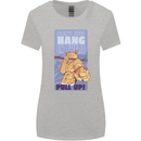 Pull Up Funny Cat Gym Training Womens Wider Cut T-Shirt Sports Grey