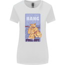 Pull Up Funny Cat Gym Training Womens Wider Cut T-Shirt White