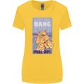 Pull Up Funny Cat Gym Training Womens Wider Cut T-Shirt Yellow