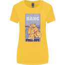 Pull Up Funny Cat Gym Training Womens Wider Cut T-Shirt Yellow