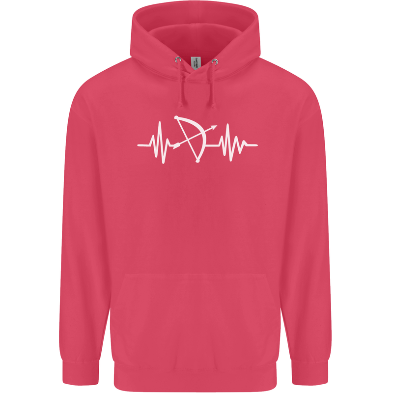 Pulse Archery Archer Funny ECG Childrens Kids Hoodie Heliconia