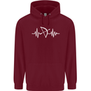 Pulse Archery Archer Funny ECG Childrens Kids Hoodie Maroon