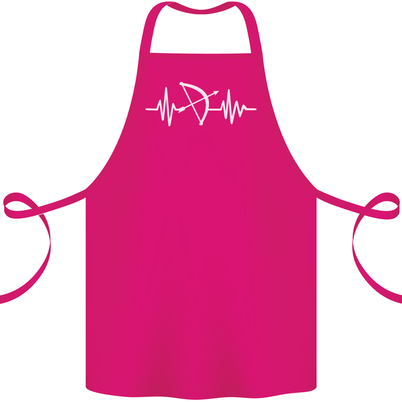 Pulse Archery Archer Funny ECG Cotton Apron 100% Organic Pink