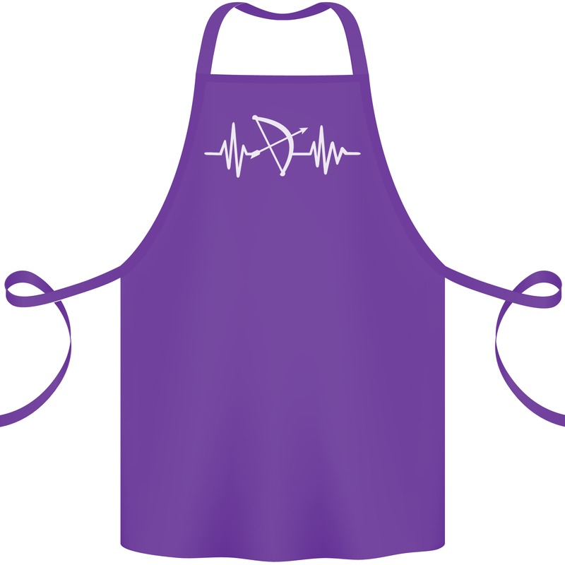 Pulse Archery Archer Funny ECG Cotton Apron 100% Organic Purple