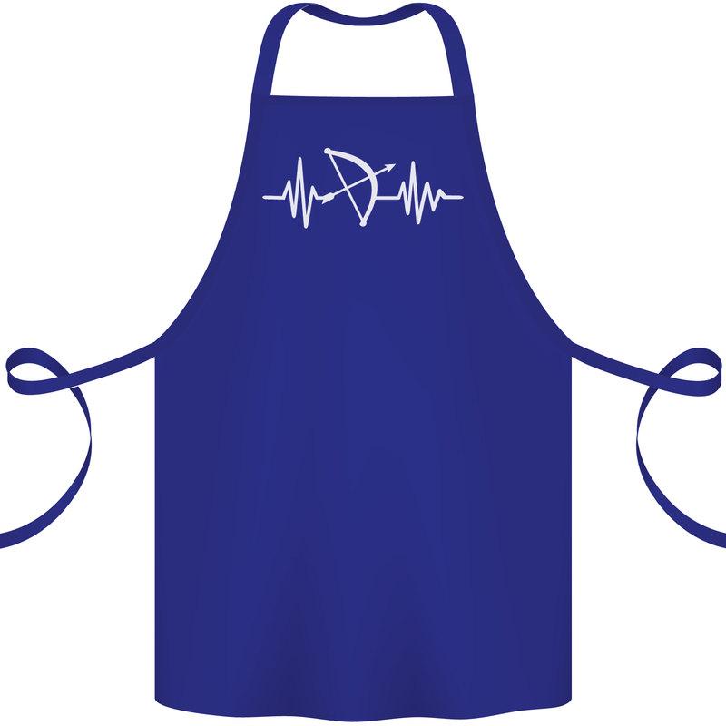 Pulse Archery Archer Funny ECG Cotton Apron 100% Organic Royal Blue