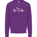 Pulse Archery Archer Funny ECG Kids Sweatshirt Jumper Purple