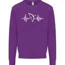 Pulse Archery Archer Funny ECG Kids Sweatshirt Jumper Purple