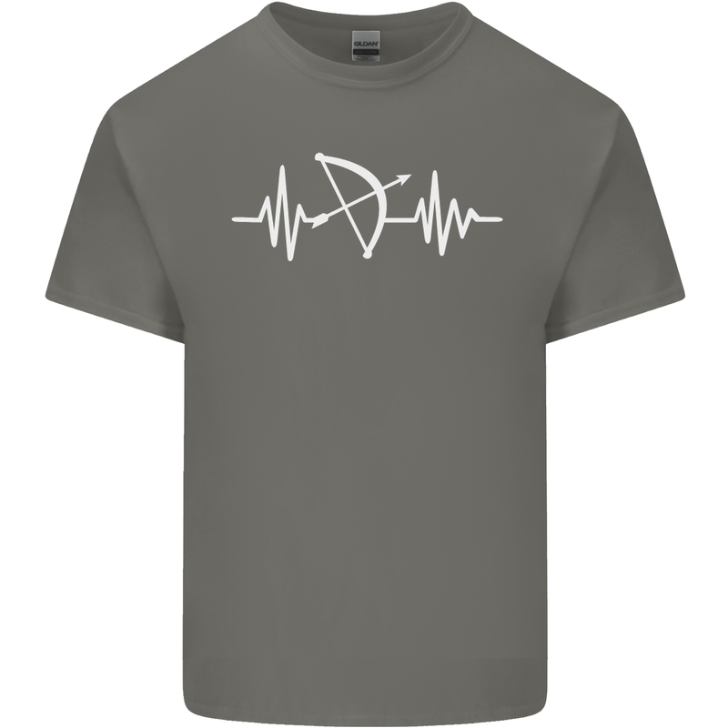 Pulse Archery Archer Funny ECG Kids T-Shirt Childrens Charcoal