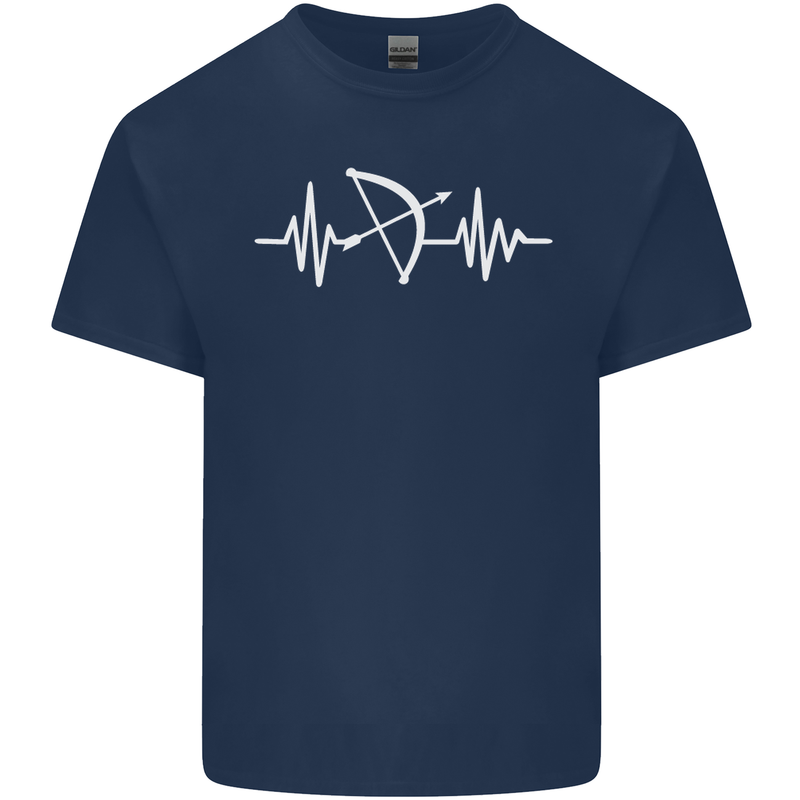 Pulse Archery Archer Funny ECG Kids T-Shirt Childrens Navy Blue