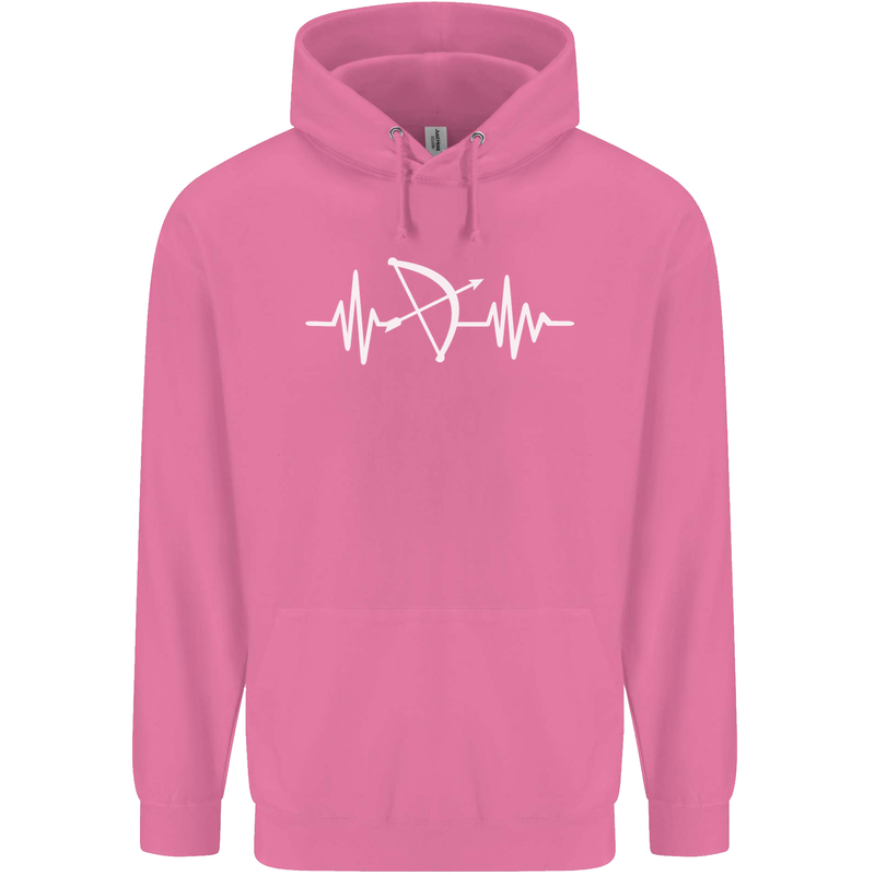 Pulse Archery Archer Funny ECG Mens 80% Cotton Hoodie Azelea