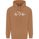 Pulse Archery Archer Funny ECG Mens 80% Cotton Hoodie Caramel Latte