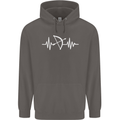 Pulse Archery Archer Funny ECG Mens 80% Cotton Hoodie Charcoal