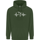 Pulse Archery Archer Funny ECG Mens 80% Cotton Hoodie Forest Green