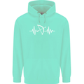 Pulse Archery Archer Funny ECG Mens 80% Cotton Hoodie Peppermint