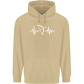 Pulse Archery Archer Funny ECG Mens 80% Cotton Hoodie Sand