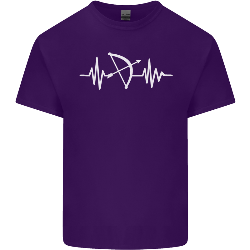 Pulse Archery Archer Funny ECG Mens Cotton T-Shirt Tee Top Purple