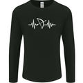 Pulse Archery Archer Funny ECG Mens Long Sleeve T-Shirt Black