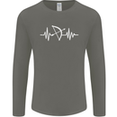 Pulse Archery Archer Funny ECG Mens Long Sleeve T-Shirt Charcoal