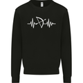 Pulse Archery Archer Funny ECG Mens Sweatshirt Jumper Black
