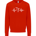 Pulse Archery Archer Funny ECG Mens Sweatshirt Jumper Bright Red