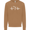 Pulse Archery Archer Funny ECG Mens Sweatshirt Jumper Caramel Latte