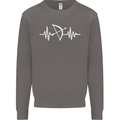 Pulse Archery Archer Funny ECG Mens Sweatshirt Jumper Charcoal