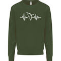 Pulse Archery Archer Funny ECG Mens Sweatshirt Jumper Forest Green